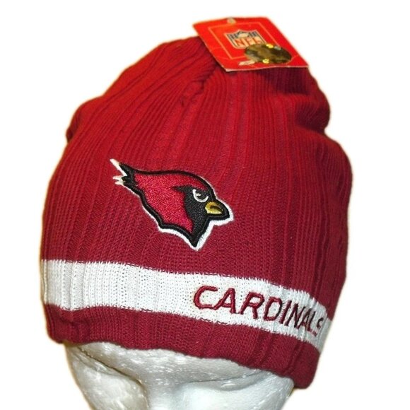 Arizona Cardinals Mens Adult Reebok Stripe Beanie Winter Hat Cap New Tags Nfl - Picture 1 of 2